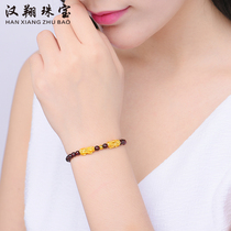 3D Hard Gold 999 Garnet Gold Brave Bracelet Women Transfer Bead Male Picchu Bracelet Multi Style Jewelry