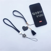 Poly simple mobile phone lanyard wrist leather rope short Korean cute tassel mobile phone rope leather pendant female phone chain