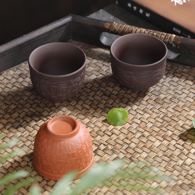 Small ceramic cups tea kungfu tea bowl with violet arenaceous single sample tea cup tea purple ceramic your up