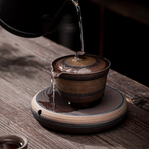 The Honest Boarder Grip Kettle Coarse Pottery Home Teapot ceramic Chinese style Comeback Tea Tea tea Tea Maker GOLD SINGLE POT