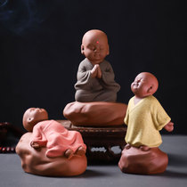 Purple Sand Breezable Tea Darling Handmade Ceramic Small Monk New Chinese Kongfu Tea With a Pendulum Creative Zen of Snows