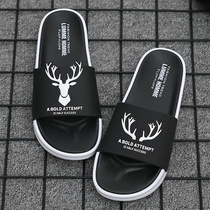 Slippers Male Chaoxia Indoor exterior wearing Korean version Big code Toe shoes Home Anti-slip Sports Personality thick bottom sandals Men