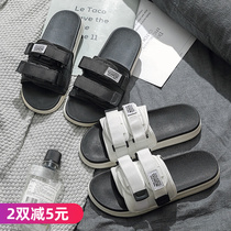 Net Red Slippers Male Summer Wear with trendy Han version Thick Bottom Beach Shoes Outdoor personality Domestic anti-slip lovers cool slippers