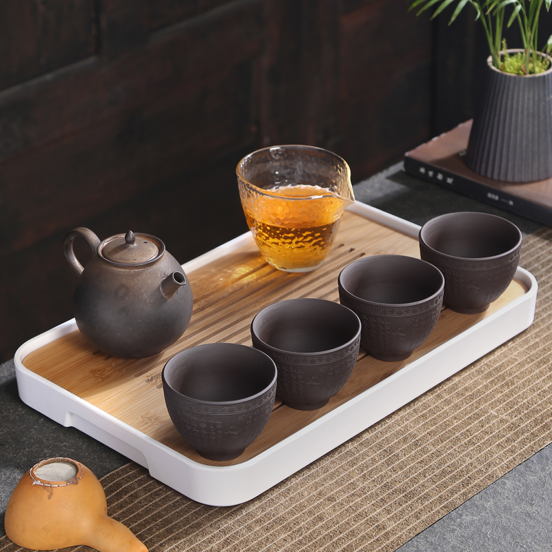 Kung fu small ceramic cups tea bowl home a single sample tea cup tea yixing purple sand cup thick TaoChun manually