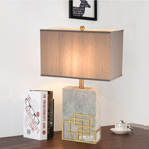 New Chinese creative marble lamp designer simple modern bedroom bedside lamp light luxury hotel club table lamp