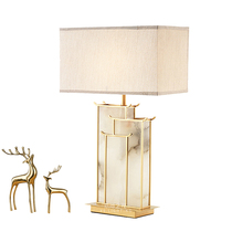 New Chinese table lamp Zen designer hotel model room creative Villa light luxury living room marble bedroom bedside lamp