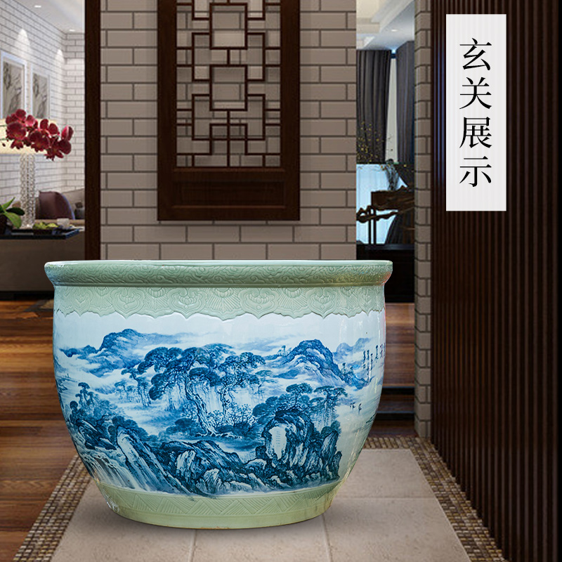 Jingdezhen ceramics has a long history in the hand - made landing fish tank sitting room garden furnishing articles study calligraphy and painting the receive a potted plant POTS