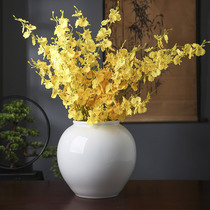 Jingdezhen ceramic instrument countertop white vase fitting rooms Dry interlude flower hotel decorations European style modern