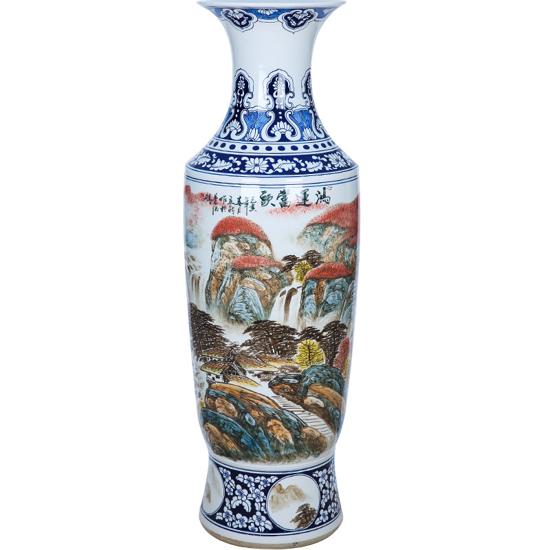 Jingdezhen ceramics much luck landing a large vase hand - made scenery admiralty bottles of sitting room furniture furnishing articles