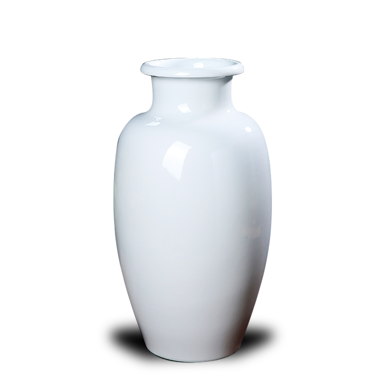 Mesa of jingdezhen ceramics floret bottle of pure white home furnishing articles of I and contracted sitting room European - style ornaments