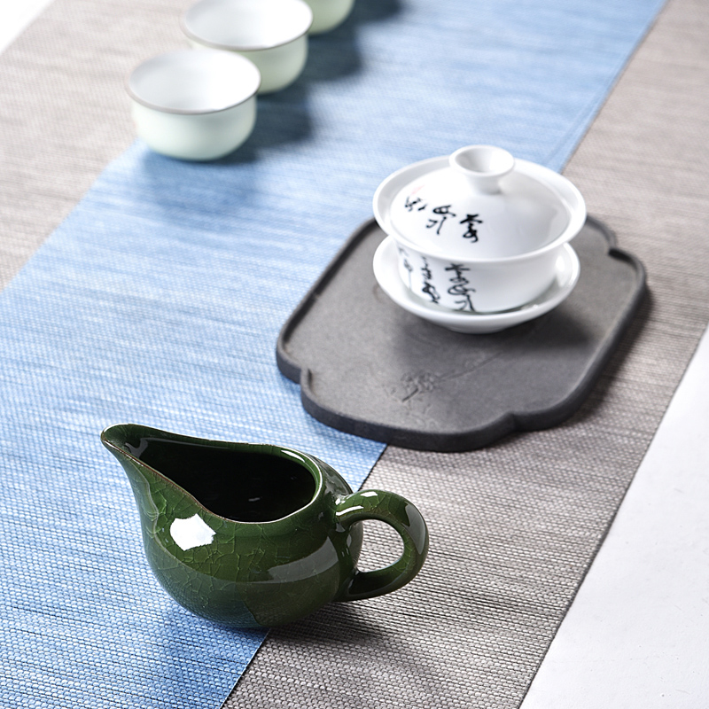 Ice crack fair ceramic cup side the tea ware integration points household kung fu tea accessories white porcelain cups fair cup