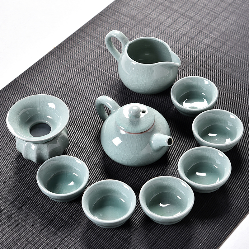 Elder brother up of a complete set of tea set ice crack household contracted restoring ancient ways your up office receive a visitor kung fu ceramic tea cup