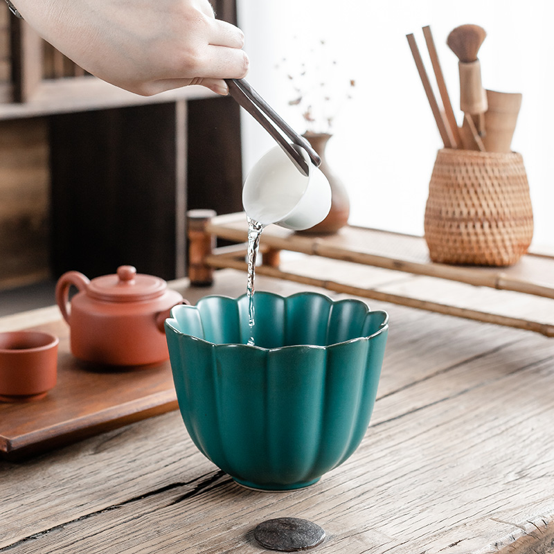 Large blue and white ceramic tea set tea wash to home writing brush washer accessories for wash cup bowl of tea six gentleman 's zero water wash dishes