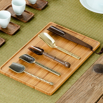Tea spoon tea shovel tea ceremony home tea black sandalwood alloy tea spoon spoon Kung Fu tea set tools