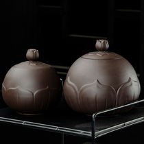 Zisha tea cans large and small Puer cans moisture-proof cans household storage Tibetan ceramic tea cans moisture-proof