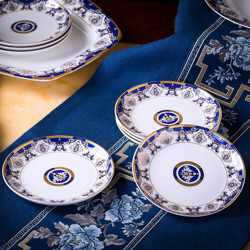 Jingdezhen ceramic tableware suit 60 heads of household of Chinese style dishes suit ceramics group contracted dishes chopsticks