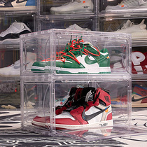 Shoe box storage box Transparent thickened drawer type space-saving basketball shoe cabinet dormitory creative magnetic plastic aj shoe box