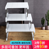Kitchen tiered shelf Wardrobe partition Tiered desktop storage rack Cabinet tiered rack cabinet compartment partition