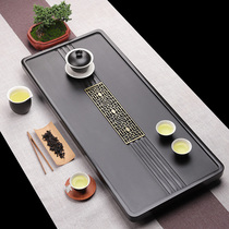 Rock art natural black gold stone tea tray Household modern simple whole black gold stone dry tea table tea sea tray