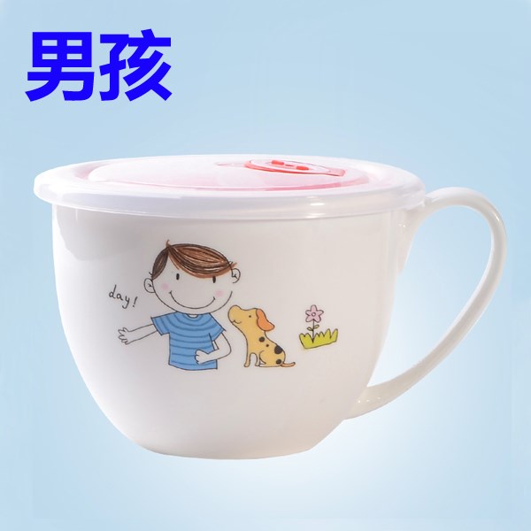 The New product with cover teaspoons of ipads China sealed cup last bowl large cup of soup cup, lovely cereal household noodles for breakfast
