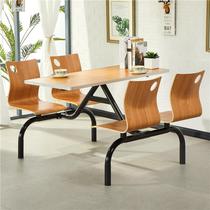 Factory Canteen Dining Room Table School Company Site Fast Food Small Eating Shop Staff Stainless Steel Conjoined Dining Table And Chairs 4 People 6