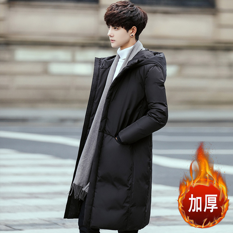 棉衣男2019新款帅气男士羽绒棉服中长款冬季加厚男士棉袄潮男外套