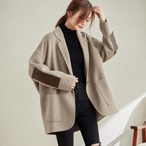 High-end double-sided cashmere coat womens long 2021 new autumn and winter Korean explosive small woolen coat