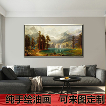 Pure Hand Hand-painted Decoration Painting painting Custom scenery Xuanguan Living room fresco Abstract hanging painting European-style landscape horizontal version