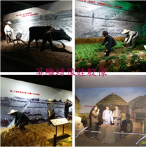 Grain Museum farming wax figure scene simulation human wax figure one to one cattle arable land wax figure transplanting rice and cutting rice