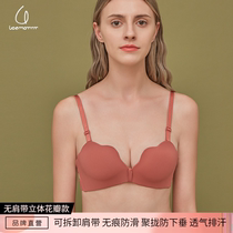 LAEMAYNY shoulderless underwear female bra gathering anti-skid red masculinity and beautiful back summer steel-free bra bra