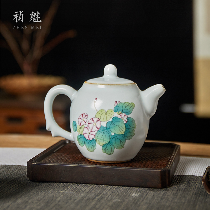 Shot incarnate your up hand - made open piece of morning glory pot of jingdezhen ceramic kung fu tea set every household teapot single pot