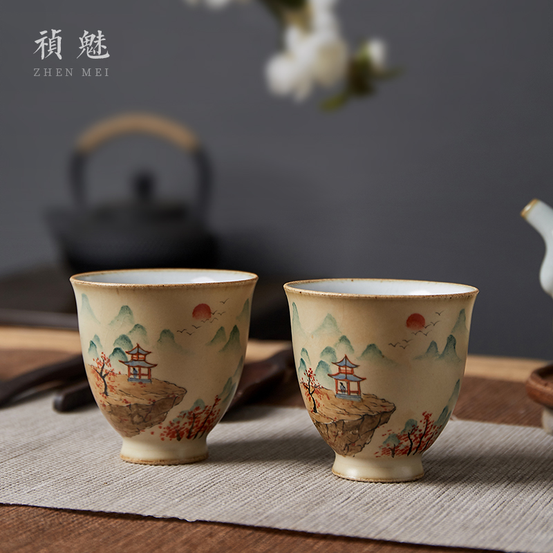 Shot incarnate your up hand - made jingdezhen ceramic cups kung fu tea set piece can keep sample tea cup master cup single CPU