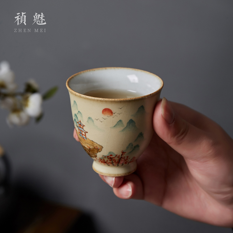 Shot incarnate your up hand - made jingdezhen ceramic cups kung fu tea set piece can keep sample tea cup master cup single CPU