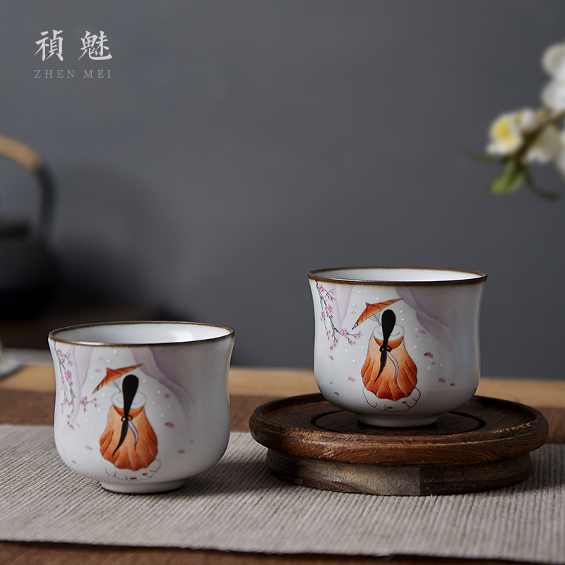 Shot incarnate your up hand - made open piece of beauty small jingdezhen ceramic cups kung fu tea master sample tea cup cup single CPU