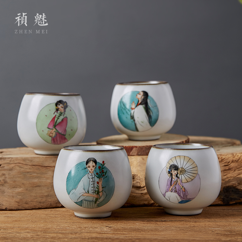 Shot incarnate the hand - made your up with jingdezhen ceramic cups kung fu tea set personal sample tea cup masters cup single CPU