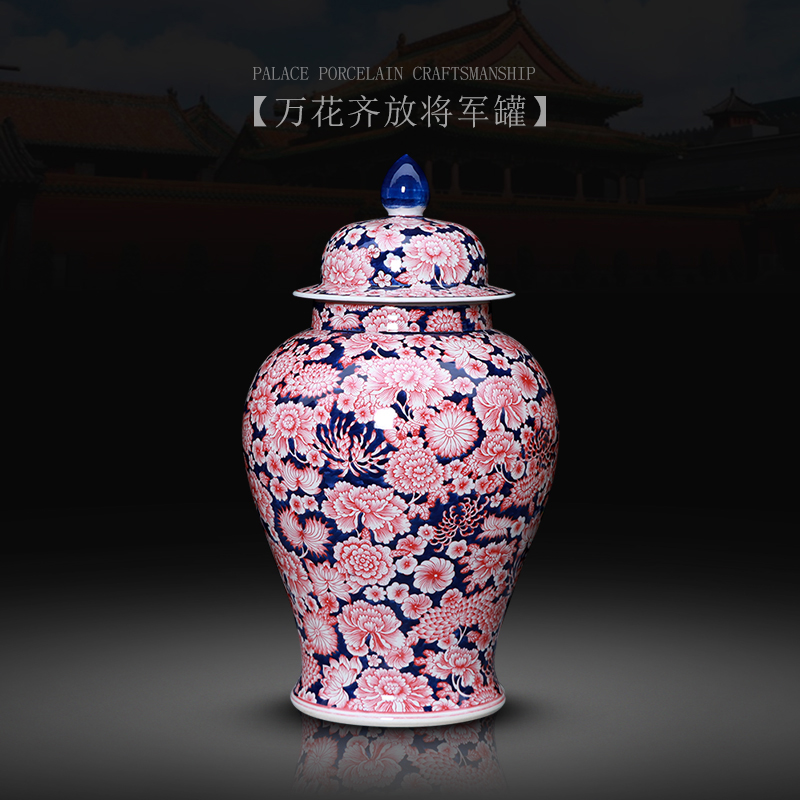 Flower is antique vase jingdezhen ceramic bottle of the sitting room is the general pot of TV ark, adornment is placed large storage tank