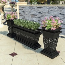 Flower box combination Outdoor flower bed partition fence Sales department Cafe leisure bar square rectangular flower slot flower rack