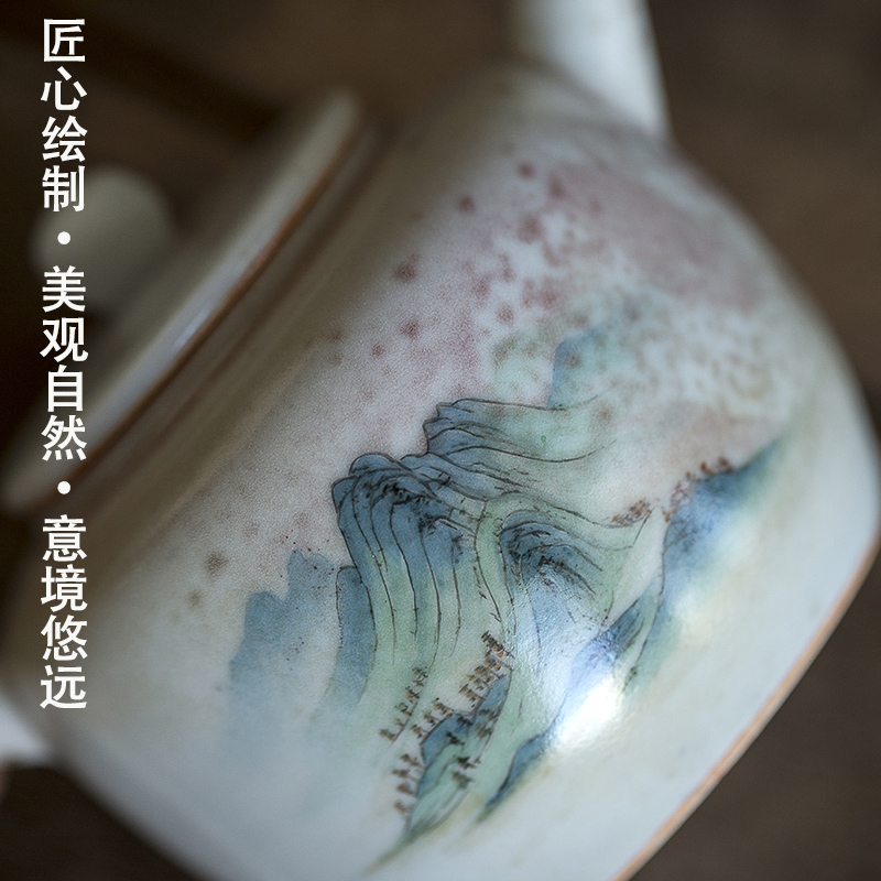 Dream ShuYu rhyme pure manual hand embryo jingdezhen ceramic teapot creative system of single pot teapot enjoying furnishing articles