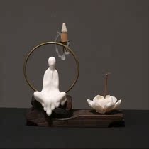 Reverse incense burner tea ceremony stove ornaments Chinese creative new Zen crafts home living room wood creative aromatherapy