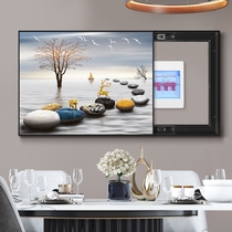 Electricity meter box decoration painting left and right push-free hole light luxury distribution box living room electric gate box hanging painting modern simple cover