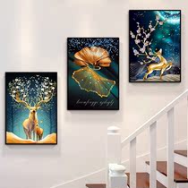Stair wall decoration modern simple living room murals porch corridor aisle entrance wall painting triple hanging painting room painting