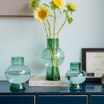 Nordic light luxury glass vase ornaments creative living room table flowers water culture simple dried flowers transparent flower arrangement