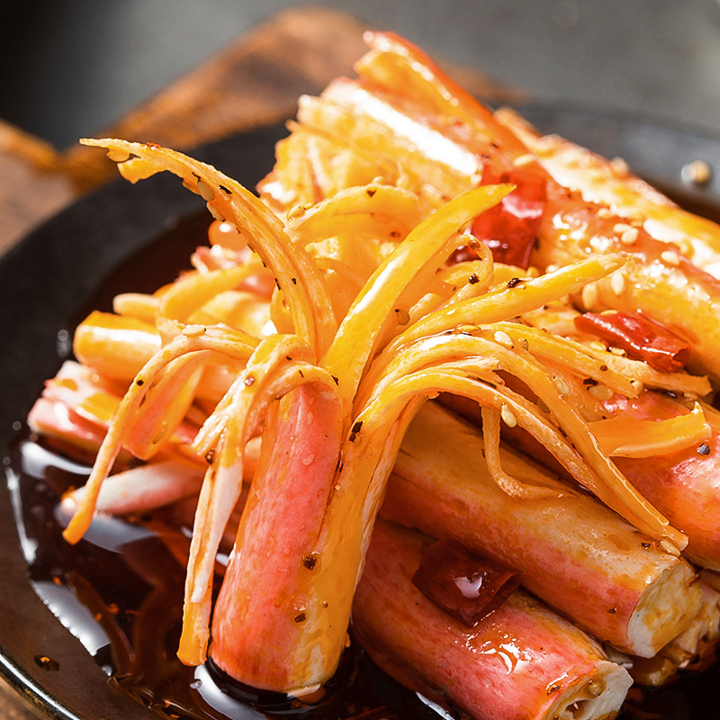 【拍两件】蟹肉蟹柳麻辣手撕蟹棒开袋即食(热品库)