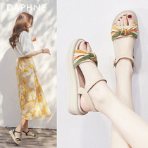 Daphne sandals women 2022 new this summer Fashion fairy Wind ladies with thick bottom flat bottom flat female