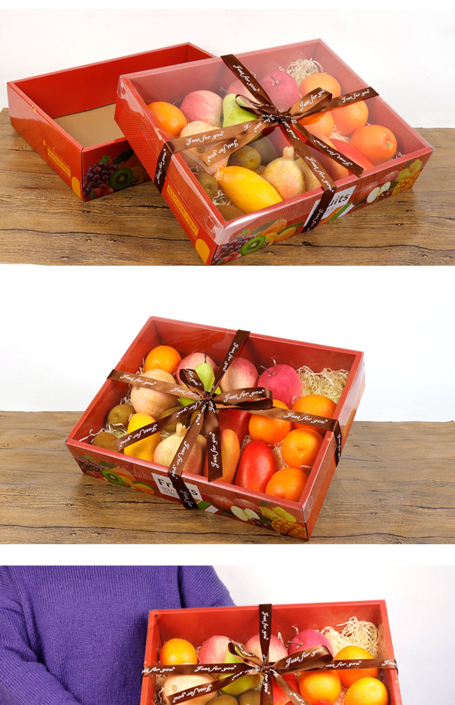 高档水果礼盒透明盖10斤装包装盒橙子苹果通用混搭水果空盒子定制