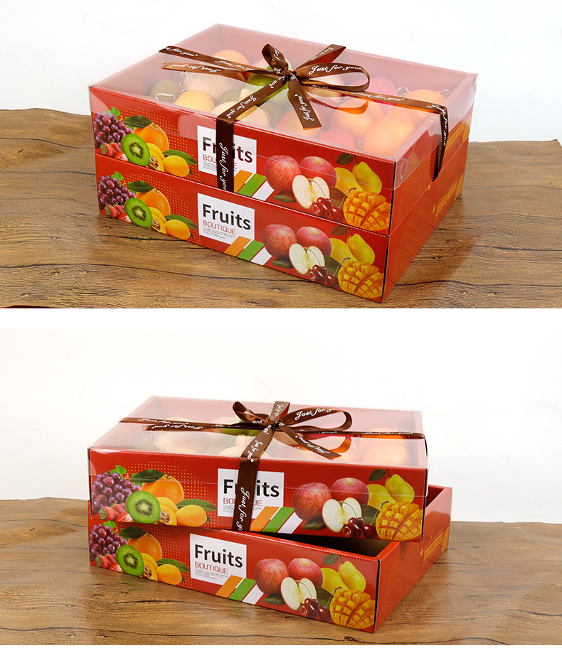 高档水果礼盒透明盖10斤装包装盒橙子苹果通用混搭水果空盒子定制