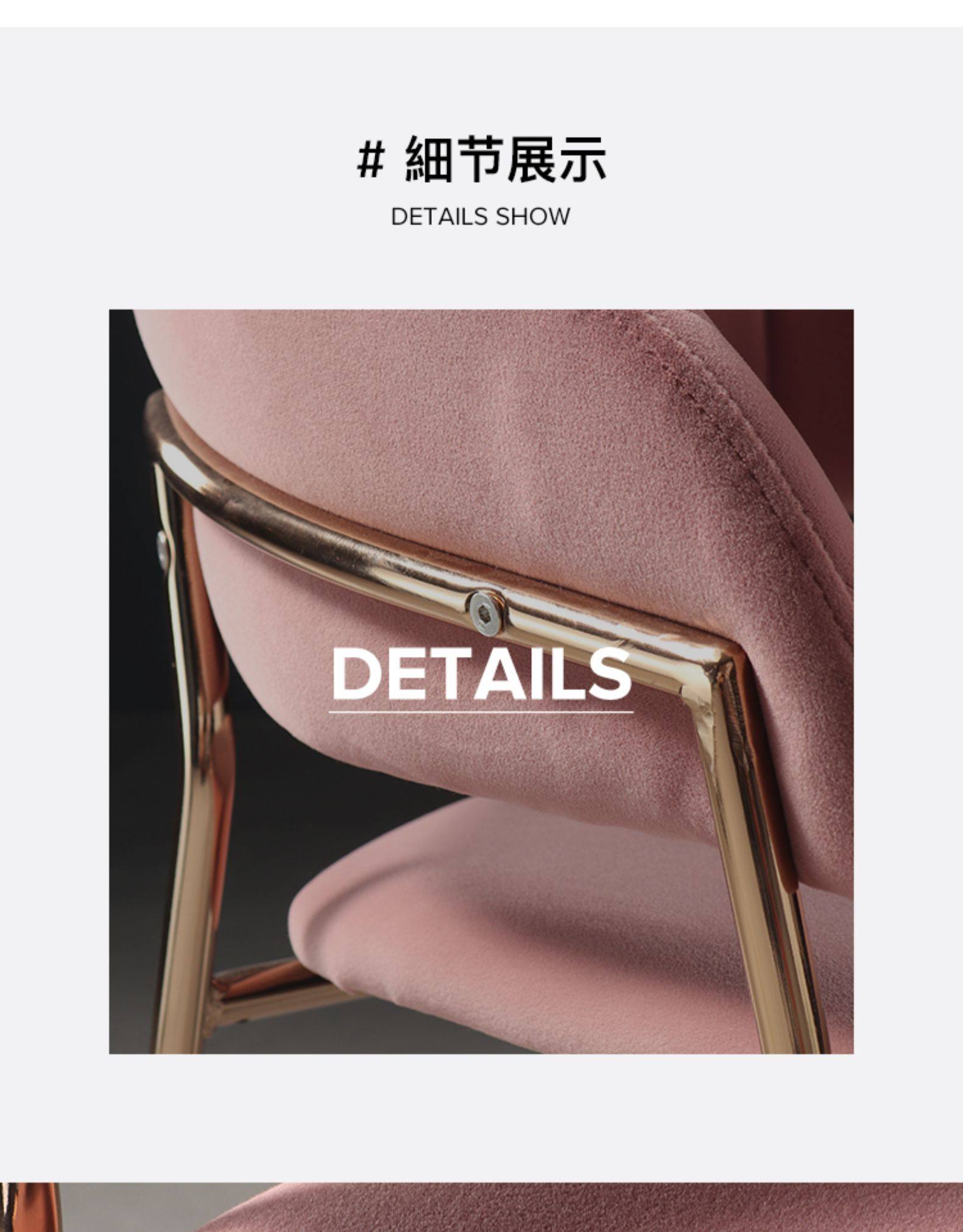 北欧风丝绒酒店椅子家用餐厅椅休闲软包椅现代简约轻奢创意洽谈椅