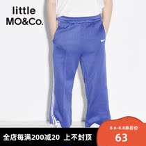 littlemoco autumn childrens pants elastic waist embroidered bar edge casual girls sweatpants Olai clearance