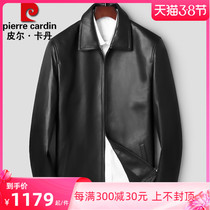 Pilkardan spring genuine leather leather clothing male turning sheep leather jacket Henning genuine leather male big code single leather jacket thin