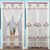 Summer lace yarn curtain anti-mosquito cut-off curtain punch-off toilet household bedroom living room cloth cover half curtain